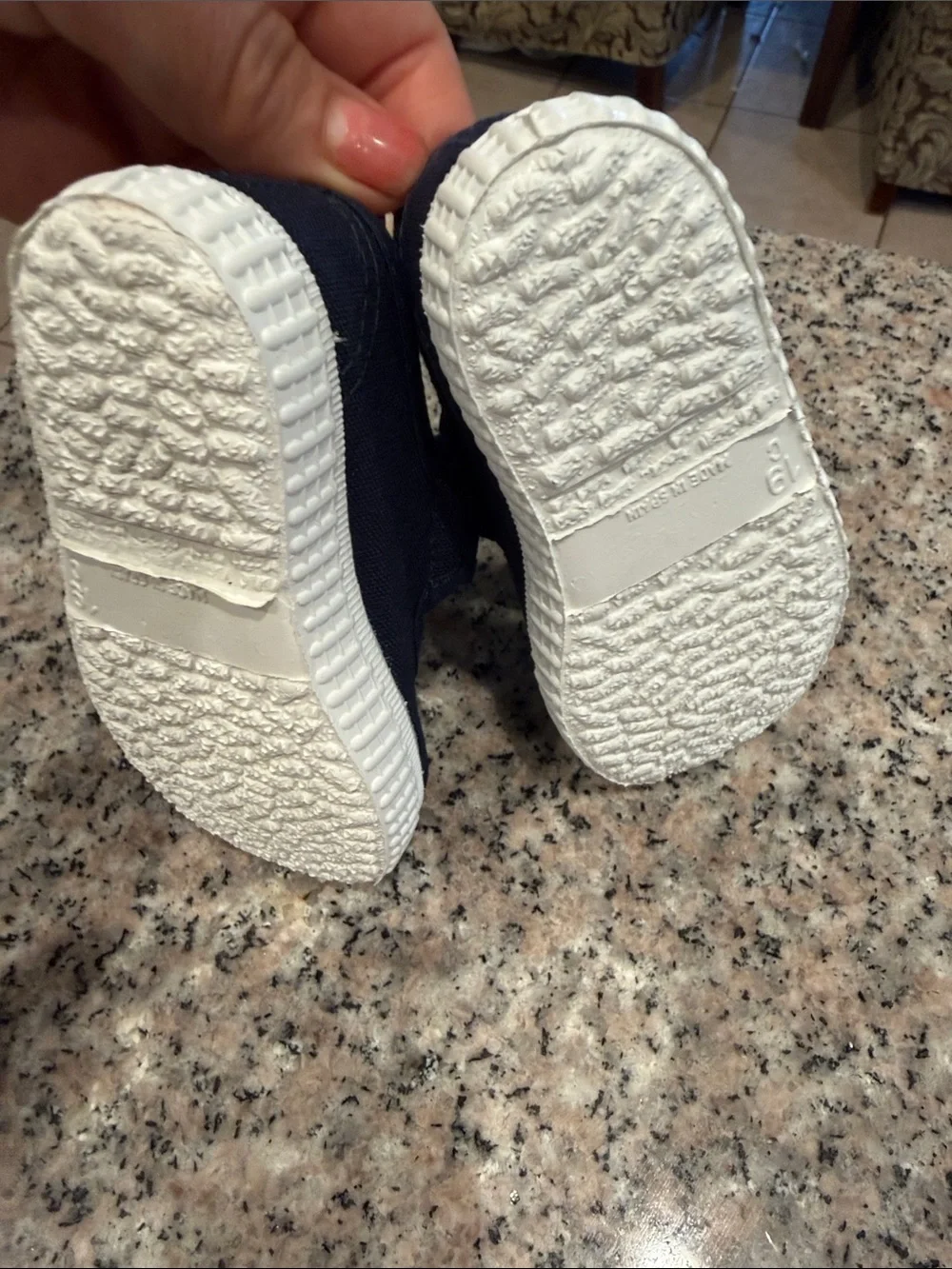 Cienta Navy Canvas Mary Jane Shoes with Hook-and-Loop Strap size 19c infant 4